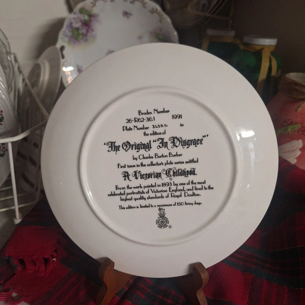 Royal Doulton In Disgrace Plate Charles Burton Barber Victorian Childhood 1991